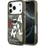 Karl Lagerfeld Etui Liquid Glitter Choupette Logo MagSafe do iPhone 17 Pro czarny - (KLHMP17LLCHSCTDK)