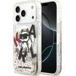 Karl Lagerfeld Etui Liquid Glitter Choupette Logo MagSafe do iPhone 17 Pro przezroczysty - (KLHMP17LLCHSCTDT)
