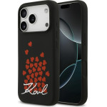 Karl Lagerfeld Etui Silicone Heart Sign Logo MagSafe do iPhone 17 Pro czarny - (KLHMP17LSMHBKSOK)