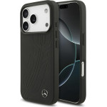 Mercedes Etui Leather Large Laurel Leave MagSafe do iPhone 17 Pro czarny - (MEHMP17L25ROOLK)