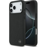 Mercedes Etui Leather Large Laurel Leave MagSafe do iPhone 17 Pro Max czarny - (MEHMP17X25ROOLK)