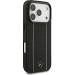 Mercedes Etui Leather Star Pattern Stripes MagSafe do iPhone 17 Pro czarny - (MEHMP17L25RPSLKH)