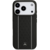 Mercedes Etui Leather Star Pattern Stripes MagSafe do iPhone 17 Pro czarny - (MEHMP17L25RPSLKH)