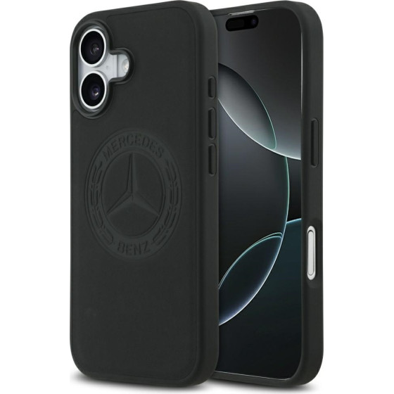 Mercedes Etui Leather Vintage Logo MagSafe do iPhone 17 czarny - (MEHMP17S25RICVLK)