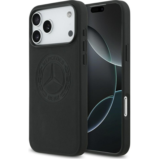 Mercedes Etui Leather Vintage Logo MagSafe do iPhone 17 Pro Max czarny - (MEHMP17X25RICVLK)