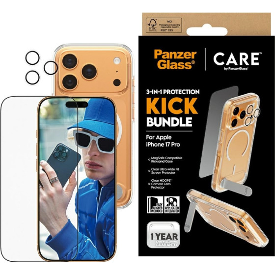PanzerGlass CARE by Feature Kick 3in1 Case + Glass + Lens Protection Kit for iPhone 17 Pro - (CR74539)