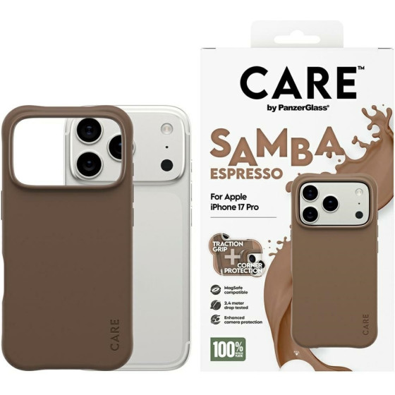 PanzerGlass Case CARE by Fashionable Samba MagSafe for iPhone 17 Pro espresso - (CR57384)