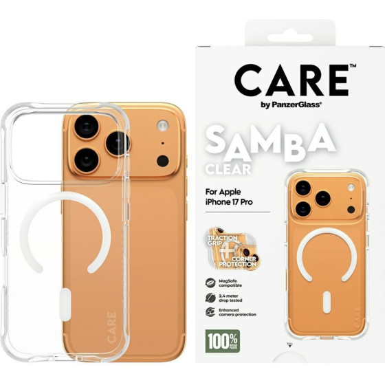 PanzerGlass Case CARE by Fashionable Samba w. White MagSafe for iPhone 17 Pro transparent - (CR37687)