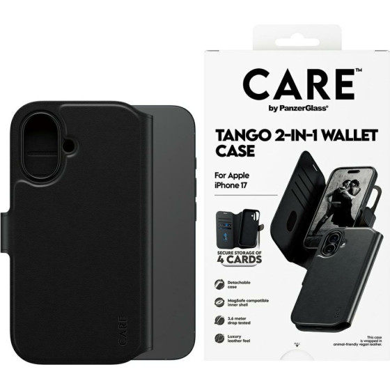 PanzerGlass Case CARE by Feature Tango 2w1 Wallet Case MagSafe for iPhone 17 black - (CR29833)
