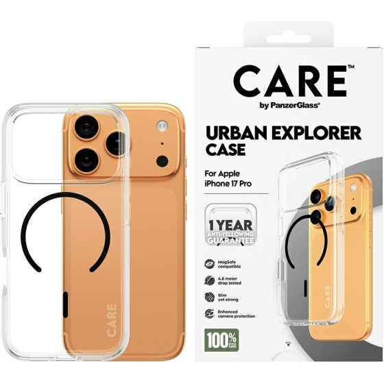 PanzerGlass Case CARE by Flagship Urban Explorer w. Black MagSafe for iPhone 17 Pro transparent - (CR52608)