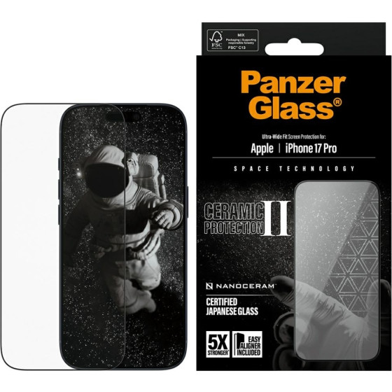 PanzerGlass Ceramic II Ultra-Wide Fit EasyAligner for iPhone 17 Pro - (PG66155)