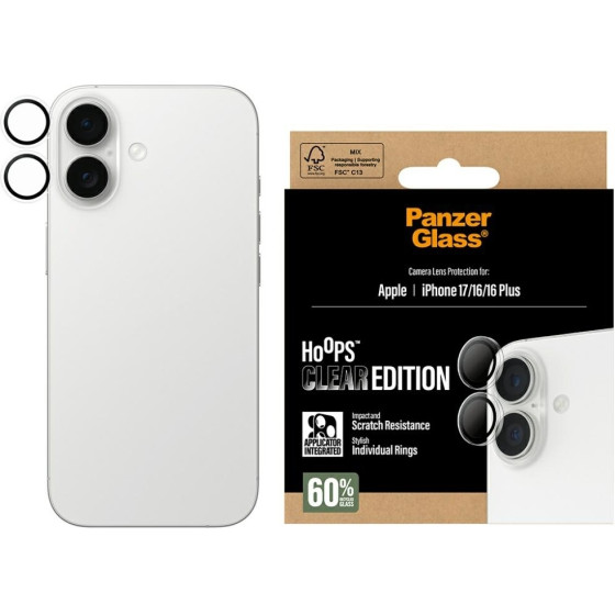 PanzerGlass Hoops Tempered Glass Lens Screen Protector for iPhone 17 / 16 / 16 Plus - (PG75123)