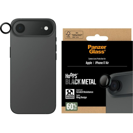 PanzerGlass Hoops Tempered Glass Lens Screen Protector for iPhone Air Black - (PG32259)