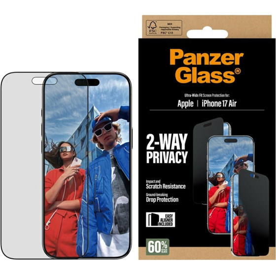 PanzerGlass Ultra-Wide Fit EasyAligner Privacy Glass for iPhone Air - (PG74944)