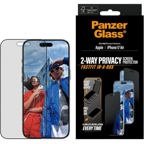 PanzerGlass Ultra-Wide Fit Fastfit Privacy Glass for iPhone Air - (PG53680)