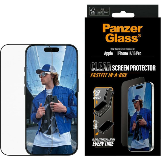 PanzerGlass Ultra-Wide Fit Fastfit Tempered Glass for iPhone 17 / 16 Pro - (PG48418)