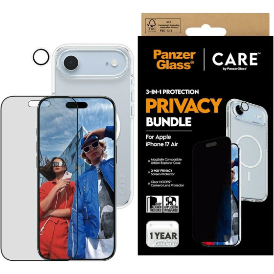 PanzerGlass Zestaw ochronny CARE by Flagship Privacy 3w1 Etui+Szklo Prywatyzujace+Lens do iPhon - (CR33419)