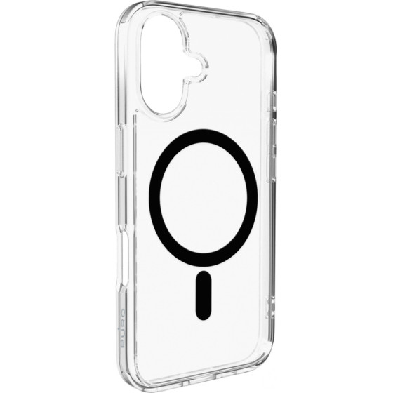 Puro Lite Mag TPU+PC Case Compatible with MagSafe for iPhone 17 - Transparent with Black Ring - (PUIPC1763LITEMBLK)