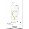 Puro Lite Mag TPU+PC Case Compatible with MagSafe for iPhone 17 - Transparent with Green Ring - (PUIPC1763LITEMGRN)