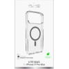 Puro Lite Mag TPU+PC Case Compatible with MagSafe for iPhone 17 Pro Max - Transparent with Gray Ring - (PUIPC17P69LITEMDKGR)