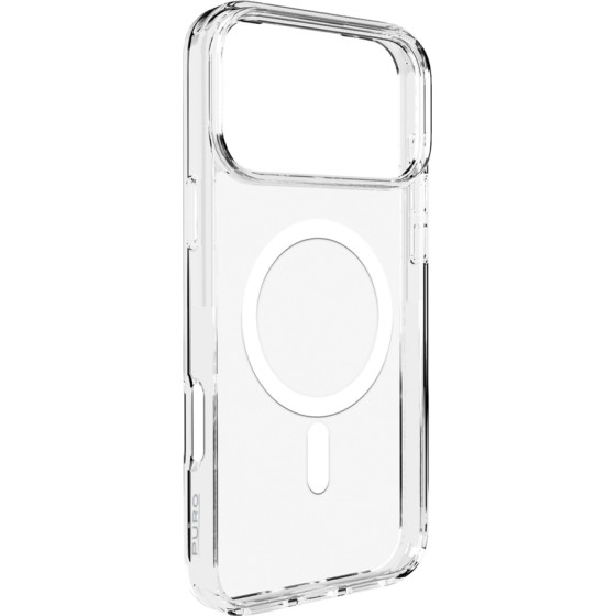 Puro Lite Mag TPU+PC Case Compatible with MagSafe for iPhone 17 Pro Max - Transparent with White Ring - (PUIPC17P69LITEMAGTR)