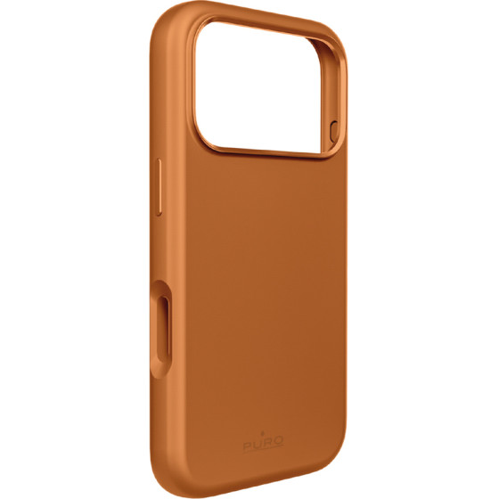 Puro Pure Icon Mag Pro Liquid Silicone Case for iPhone 17 Pro, MagSafe Compatible, with Camera Protection and Aluminum Buttons - Orange - (PUIPC17P63ICONMPORA)
