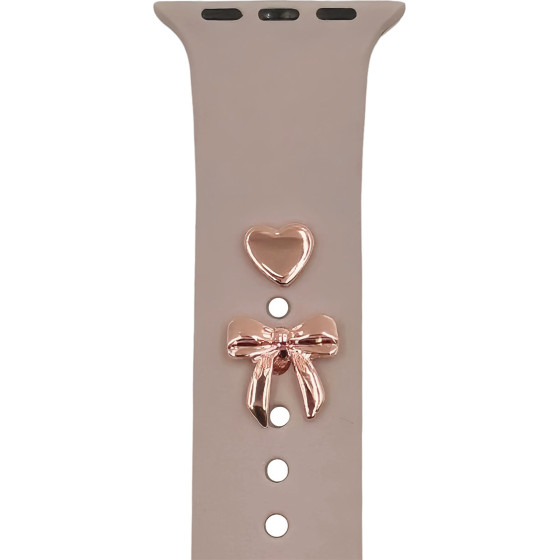 TFO Pin Charms set for watch straps bow rose gold