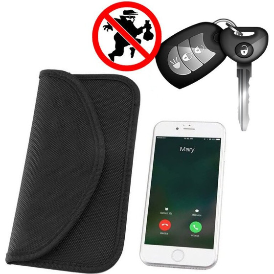 Hurtel Anti-Theft Case For Car Keys Phone Radio Blocking Faraday Box Faraday Cage 20cm x 11cm Black 9111201906839 - (Horizontal Signal Blocking case)