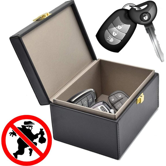 Hurtel Radio Blocking Faraday Box For Car Keys Smartphone Black 9111201906853 - (Signal Blocking chest)