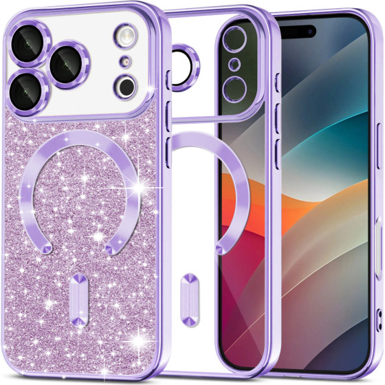 Techsuit - Luxury Glitter Magsafe - Iphone 17 Pro Max - Light Purple