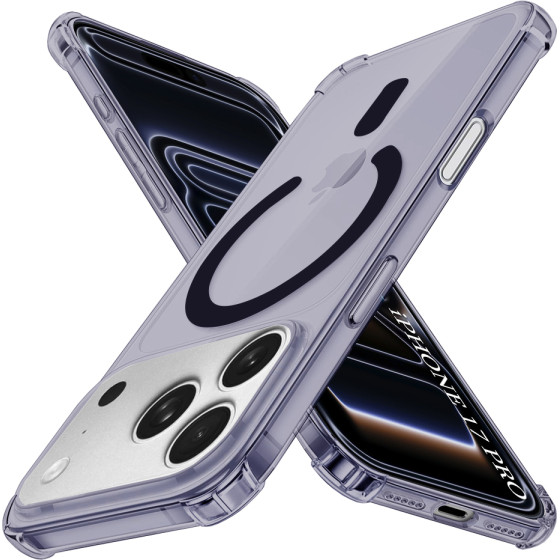 Techsuit - Shockproof Clear Silicone Magsafe - Iphone 17 Pro - Smoke Black