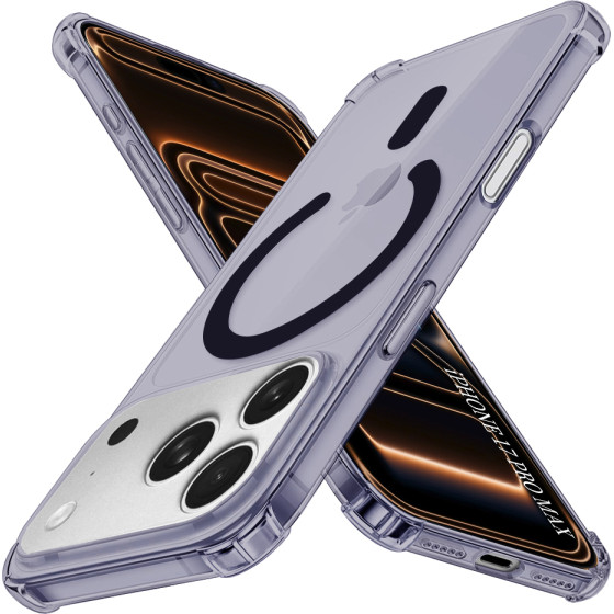 Techsuit - Shockproof Clear Silicone Magsafe - Iphone 17 Pro Max - Smoke Black