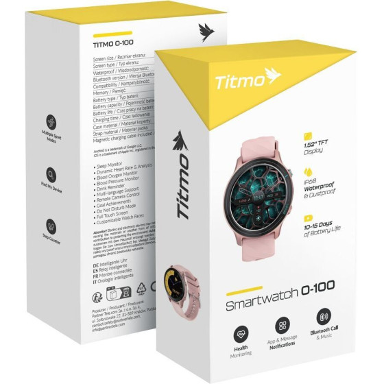 Titmo Smartwach O-100 (TFT, Bluetooth call) pink