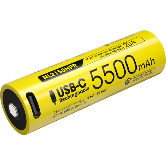 NiteCore �������� 21700 / 5500mAh (���� ��������), NL2155HPR