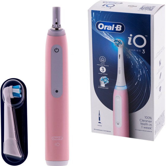 Braun Oral-B IOSERIES3ICe rotary-Pulsating Electric Toothbrush For Adults Pink - (8006540731222)