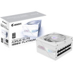 Gigabyte Aorus Elite P1000W Ice Power Supply Unit - Pcie 5.0, 80 Plus Platinum, Fully Modular design, 120mm Fan, Atx 3.0 compatible, Eu Plug - (GP-AE1000PM PG5 ICE)