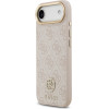 Guess Case 4G Strass Logo & Big Strap Metal Buttons Magsafe For Iphone Air Pink - (GUHMP17MP4G4DCSP)