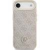 Guess Case 4G Strass Logo & Big Strap Metal Buttons Magsafe For Iphone Air Pink - (GUHMP17MP4G4DCSP)