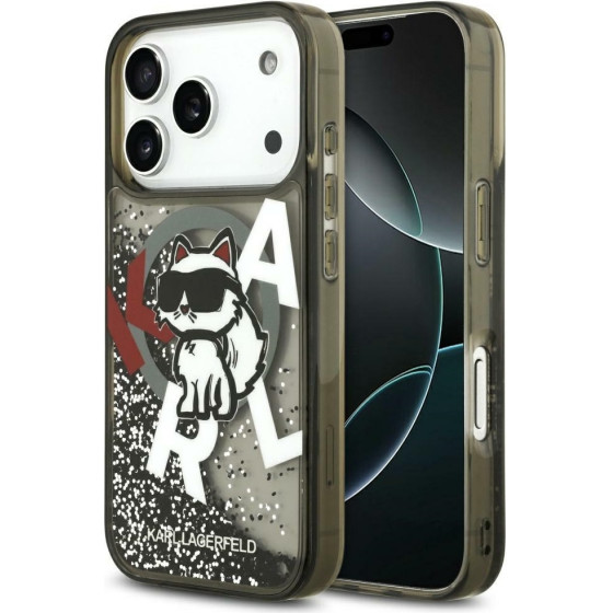 Karl Lagerfeld Etui Liquid Glitter Choupette Logo Magsafe Do Iphone 17 Pro Max Czarny - (KLHMP17XLCHSCTDK)