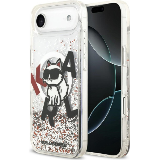 Karl Lagerfeld Etui Liquid Glitter Choupette Logo Magsafe Do Iphone Air Przezroczysty - (KLHMP17MLCHSCTDT)