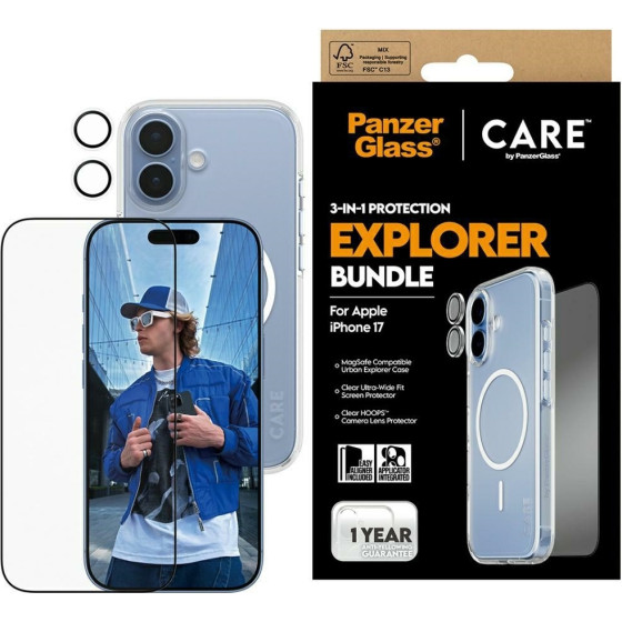 PanzerGlass Care By Flagship Explorer 3in1 Case + Glass + Lens Protection Kit For Iphone 17 - (CR46095)