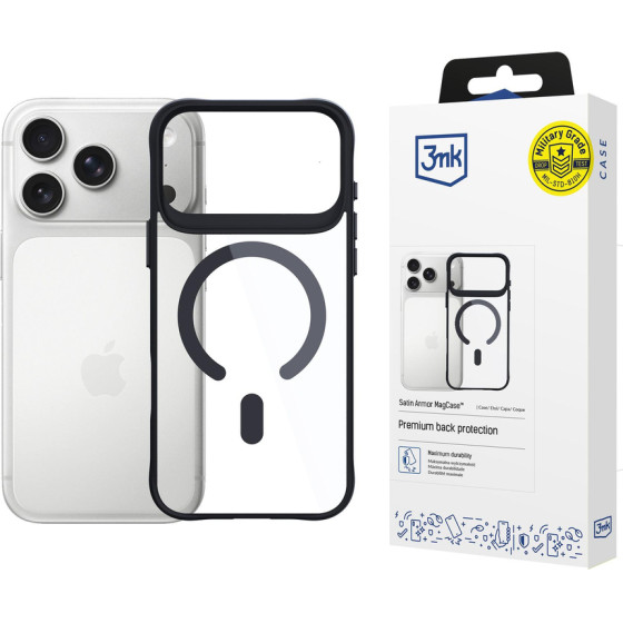 3MK Protection 3MK Satin Armor Magcase For Iphone 17 Pro - Transparent Black - (W-3SAMaCa-AIP17P-0)