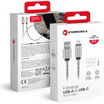 FORCELL Cable Usb A To Usb C F-Energy QC4.0 3A 66W Metal 1 m C234 silver