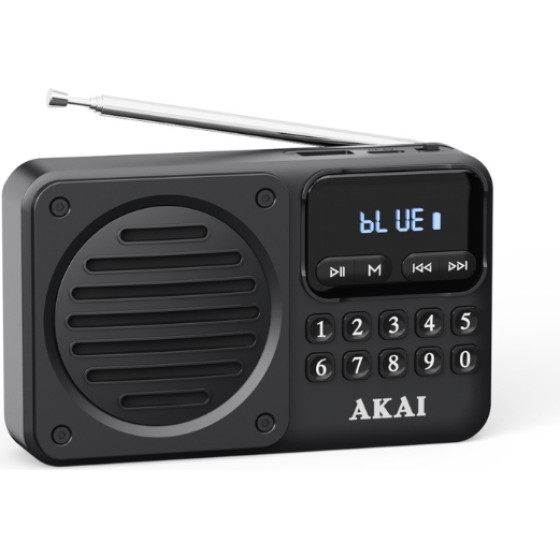 Akai ����� ���� ������ ����� ��������� FM/AM, Bluetooth, USB, Microsd - (APR-300BK)