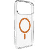 Puro Lite Mag TPU+Pc Case Compatible With Magsafe For Iphone 17 Pro - Transparent With Orange Ring - (PUIPC17P63LITEMORA)
