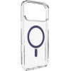 Puro Lite Mag TPU+Pc Case Compatible With Magsafe For Iphone 17 Pro Max - Transparent With Blue Ring - (PUIPC17P69LITEMDKBL)