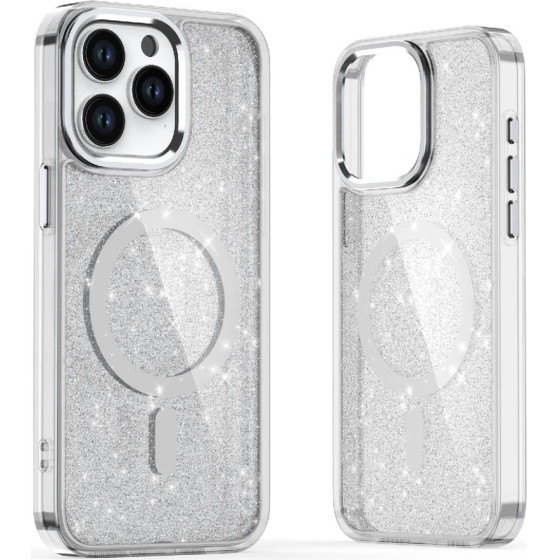 Hurtel Glitter Case Magsafe Compatible For Iphone 17 Pro Max - Semi-Transparent - (Glitter Case Magsafe Iphone 17 Pro Max White)