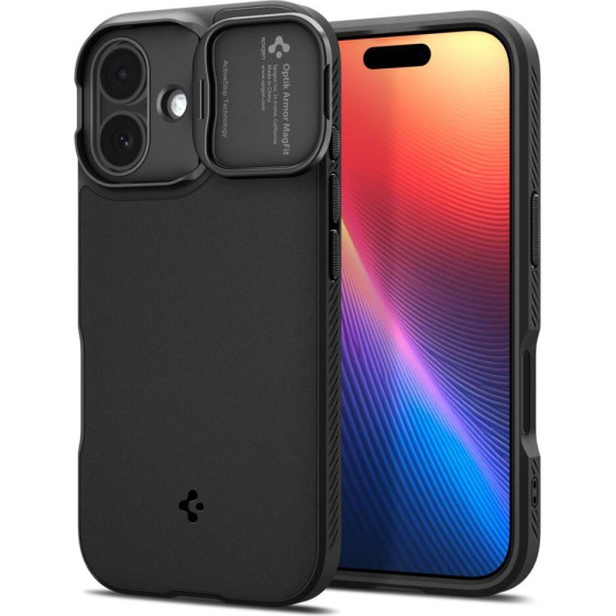Spigen Case Optik Armor Mag Case For Iphone 17 black