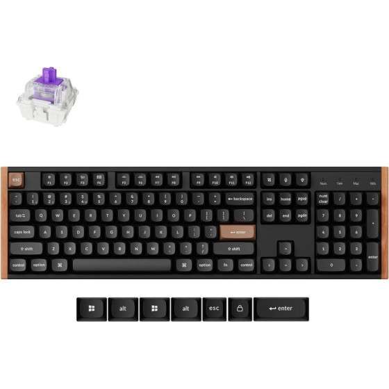 Keychron K10 He Special Wood Edition Wireless Magnetic Hall Effect Rgb Keyboard 100% Us - (K10H-F1)