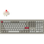 Keychron V6 Max Retro QMK/Via BT/2,4/Wired Custom Mechanical Keyboard Red Switch 100% Us - (V6M-R1)